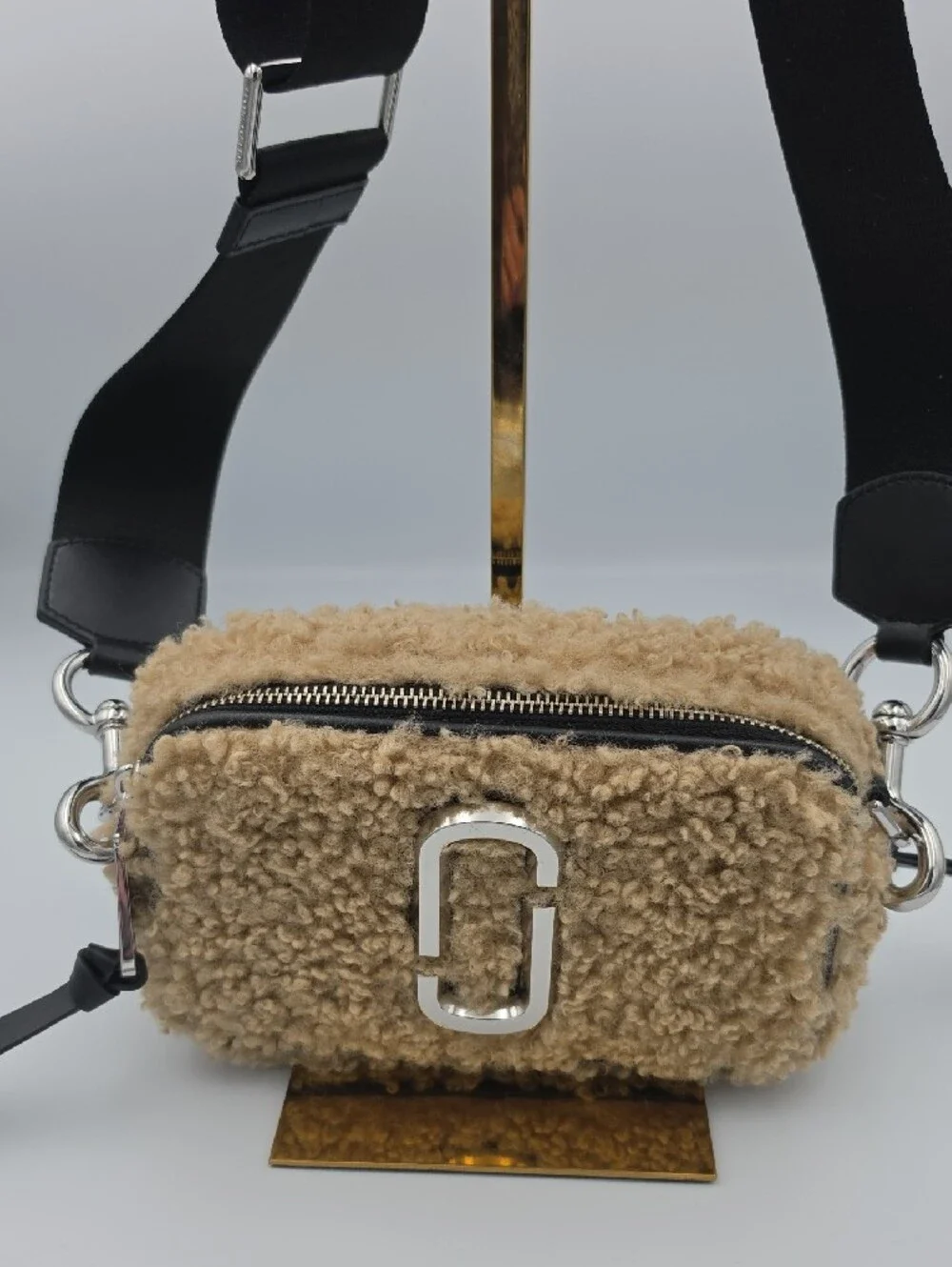 Marc Jacobs Beige Tan Sherpa Crossbody Small Camera Bag 